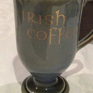 Irish stoneware made in Ireland brown and blue Irish coffee mugs 4 in